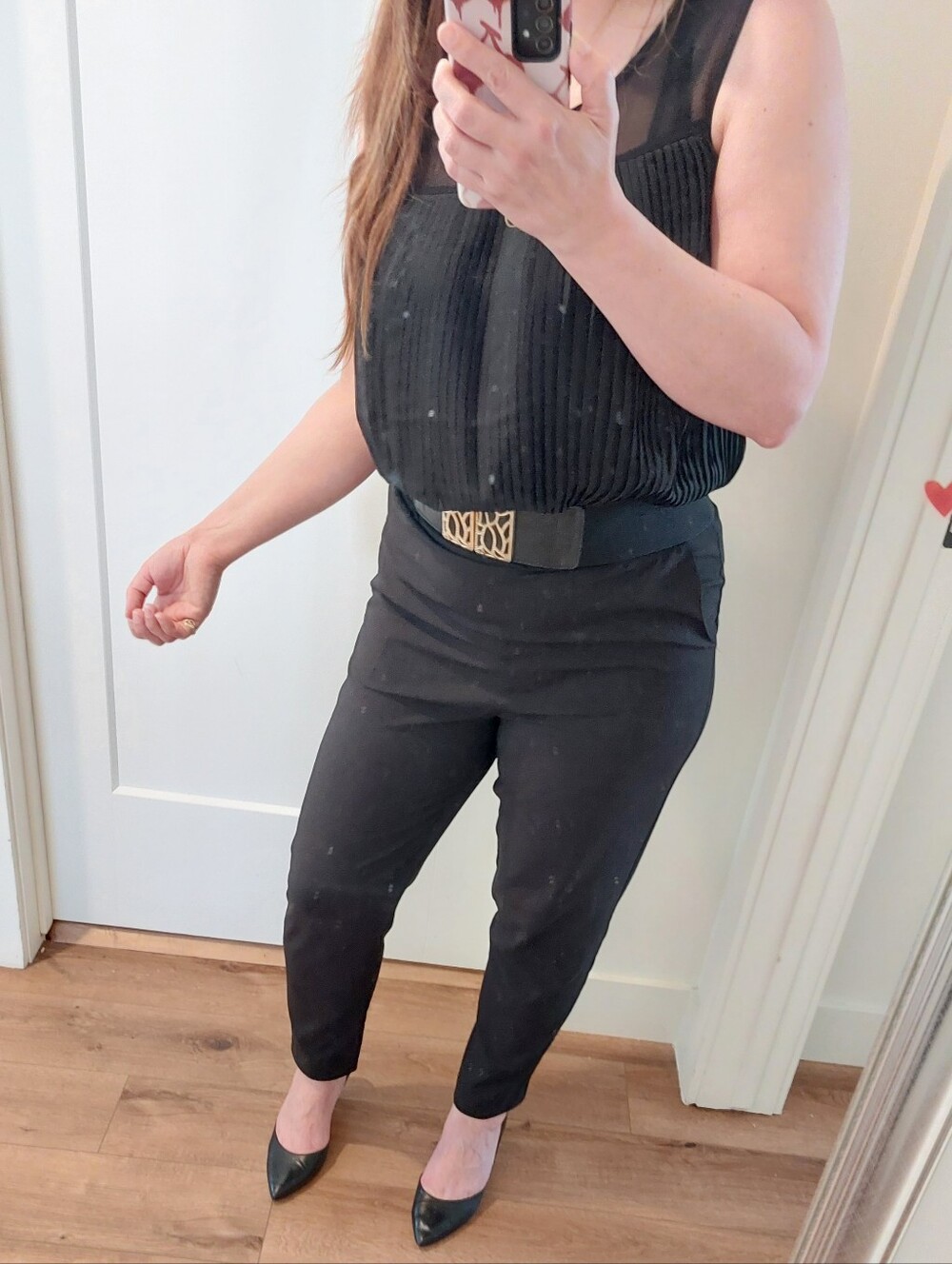 Black sleeveless Jumpsuit 7/8 Leg Length
